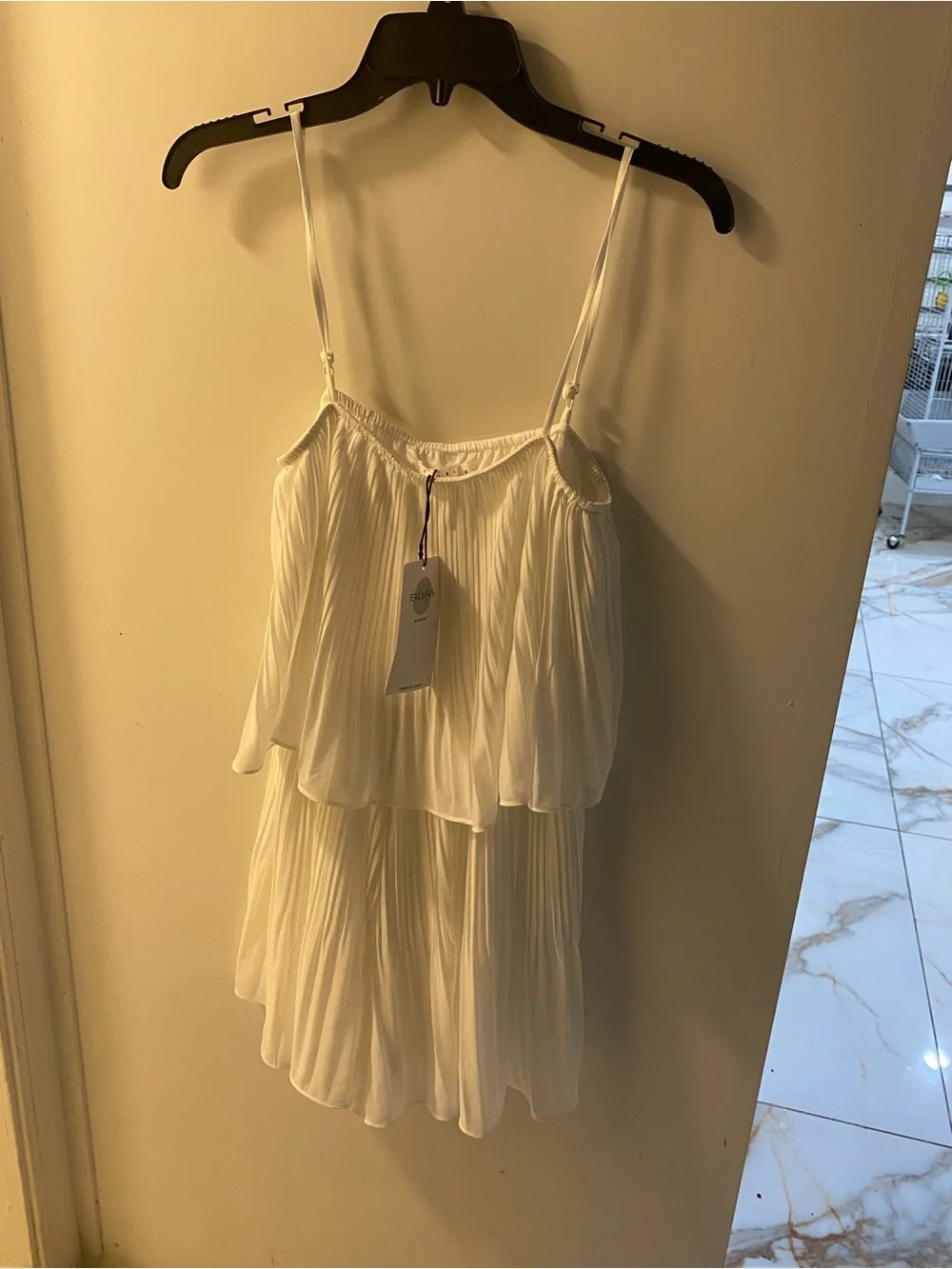EXLURA White Pleated Strapless Romper - Picture 5 of 11